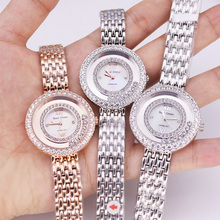 Relógio feminino, joias de pérolas, bracelete de aço inoxidável com strass, caixa de coroa real, moda fina 2024 - compre barato