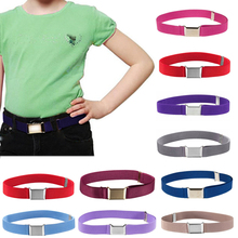 Cinturón de lona Lisa para niños y niñas, cinturón elástico ajustable, regalos de Navidad, hebilla de aleación de 60-80cm, 1 unidad 2024 - compra barato