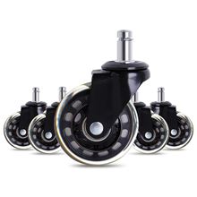 5 PCs Black Office Chair Caster Wheels 2.5 Inch Swivel Rubber Caster Wheels Replacement Soft Safe Rollers Furniture Hardware 2024 - buy cheap