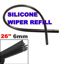 Universal 24 26'' 6mm Car Auto Vehicle Silicone Windscreen Wipers Wiper Blade Refill Black 2024 - buy cheap