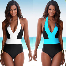 Sexy One-Piece Suits Swimsuit Women Bandage Halter Monokini Swimwear Bathing Suit 2024 - buy cheap