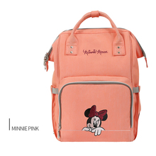 Disney-Bolsa de pañales de maternidad con dibujos animados de Minnie para bebé, mochila de viaje de gran capacidad, bolsas de pañales para el cuidado del bebé 2024 - compra barato