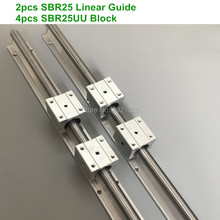 SBR25 linear guide rail: 2pcs SBR25 1200 mm linear guide + 4pcs SBR25UU block for cnc parts 2024 - buy cheap