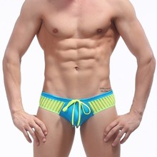 Cuecas de natação masculinas, sexy, listradas, maiô gay, com bojo, push up, para homens, praia, surf 2024 - compre barato