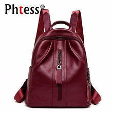 Women Leather Backpacks High Quality Sac A Dos Ladies Bagpack Vintage Backpack Female School Bags For Girls Casual Daypack New 2024 - buy cheap