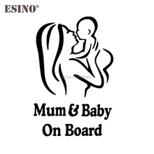 10 x Car Styling Fashion Style Decoration Car Accessory Mum and Baby on Board Creative Reflective Stickers Car Whole Body Decal 2024 - buy cheap