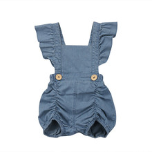 Pudcoco 2019 Summer Newborn Baby Girls Ruffles Romper Jumpsuit Denim Sunsuit Outfits Baby Clothing 0-24M 2024 - buy cheap