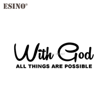 10 x  Car Styling Fashion With God All Things Are Possible Decorative Vinyl Creative Reflective Sticker Car Body Personalized 2024 - buy cheap