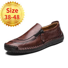 Men's Driving Shoes Genuine Leather Loafers Shoes Fashion Handmade Soft Breathable Moccasins Flats Slip On Shoes Size 38-48 2024 - buy cheap