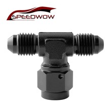 SPEEDWOW-Adaptador de adaptación transformable de aleación de aluminio AN4, adaptador de extremo de manguera giratorio en T y hembra, conector negro para racor de aceite lateral 2024 - compra barato