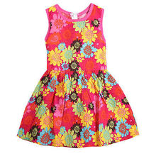 Lindo verão criança meninas girassol princesa sem mangas floral renda furada vestidos de festa para 3-8t 2024 - compre barato