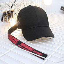 Korean Fashion Men And Women Sun Hat New Pattern Letter Long Tape Hip Hop Baseball Cap Tide Lovers Hip Hop Hat 2024 - buy cheap