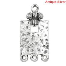 Lovely Connectors Findings Rectangle 4 Holes Silver Color 3x1.5cm,30PCs (B26056) 2024 - buy cheap