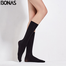 BONAS Women Stockings 70D Lower Leg Knee Female Transparent 2pairs Stocking Thin Long Solid Women Girls Stocking Polyestey Plus 2024 - buy cheap