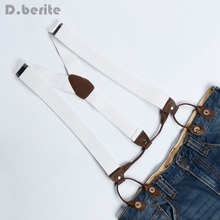 New Mens Adjustable Button Adult Belt Unisex suspenders Solid white womens braces BD706 2024 - buy cheap