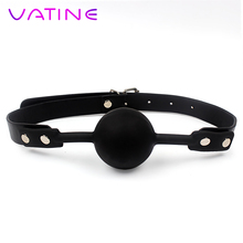 VATINE Adult Games Silicone Ball Oral Fixation  Bondage Mouth Gag Mouth Stuffed PU Leather Band Sex Toys for Couples 2024 - buy cheap