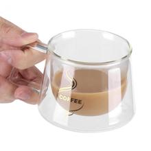Термостойкая стеклянная чашка с двойными стенками, стеклянная посуда для кофе, чая, чашка, подарок, посуда для напитков, молоко 2024 - купить недорого