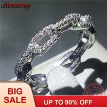 choucong Chain Shape Real Soild 925 sterling Silver ring AAAAA Zircon Engagement Wedding Band Rings For Women men Fine Bijoux 2024 - buy cheap