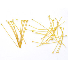 Lovely 300 gold color Ball Head Pins 45x0.7mm Findings (B10106) 2024 - buy cheap