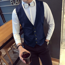 Casual Waistcoat Business Formal Wear Suit Vests For Men 2019 Spring New Solid Vest Men Plus Size Chaleco Hombre Single Breasted 2024 - buy cheap