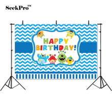 thin vinyl monster stripe happy birthday baby children photo Backgrounds Printed Professional Photographic studio Backdrops 2024 - buy cheap