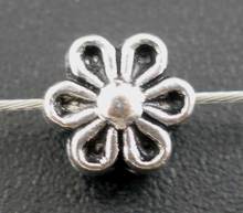 DoreenBeads 100PCs Silver Color Flower Charms Beads Findings 6x4mm (B02875), yiwu 2024 - buy cheap