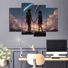 Quadros de decoração caseira, 4 painéis, anime, fotos, seu nome, filme, desenho, peça de cartaz, imagem, decoração de parede, pintura, atacado 2024 - compre barato