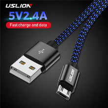 USLION Micro USB Cable Nylon Braided Wire for Samsung Sony Xiaomi Huawei Android Phone Charger Data Sync Cabo USB Charging Cord 2024 - buy cheap