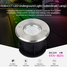 Miboxer-lâmpada inteligente, 5w, rgb + cct luz led de jardim, regulável, lâmpada de paisagem, dc24v, pode ser 2.4g, controle remoto por app de celular 2024 - compre barato