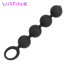 VATINE-tapón Anal con anillo de tracción para mujer y hombre, 4 bolas, cuentas anales, punto G, Juguetes sexuales de silicona, tapón Anal, masaje de próstata, producto sexual 2024 - compra barato