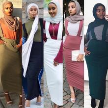 Falda musulmana Abaya de 5 colores para mujer, falda larga de tubo con tirantes, Bodycon Abaya de Oriente Medio, de cintura alta, nueva 2024 - compra barato