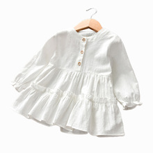 Blusa blanca de estilo chino para niñas pequeñas de 2 a 8 años, ropa de princesa, Tops de manga larga, camisas escolares para niños 2024 - compra barato