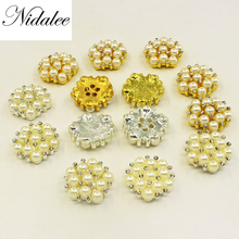 Nidalee-Botón de mango de diamantes de imitación para ropa, 21mm, apliques de Metal para decoración artesanal, costura nupcial, adorno de gemas 2024 - compra barato