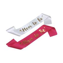 "Mom To Be" Sash Satin With Gold Glitter Fonts For Pregnant Woman Baby Shower Party Supplies Mother's Day Birthday Present 2024 - buy cheap