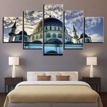 5 Pieces Home Decor Canvas HD Prints Poster Wall Art Pictures Blue Stars Sky Shine World Map Paintings For Living Room 2024 - buy cheap