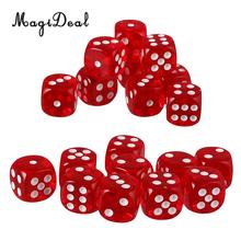 MagiDeal Pack of 20 Pieces Acrylic Six Sided D6 Dice for Dungeons & Dragons D&D RPG Party Board Game Casino Supplies Toy 2024 - buy cheap