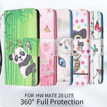 Capa carteira de couro flip com padrão de panda de bambu para huawei mate 20 lite honor 8x 9 mate 20 pro nova 4 capa fundas para telefone 2024 - compre barato