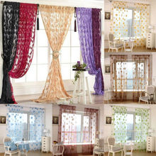 Summer Butterfly Room Window Floral String Curtain Sheer Valance Voile Drape Curtain Perspective Cute Butterfly Curtain 2024 - buy cheap