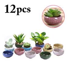 12PCS Ice-Crack Ceramic Mini Flower Pots For Juicy Plants Small Bonsai Pot Home and Garden Decor Mini Succulent Plant Pots 2024 - buy cheap
