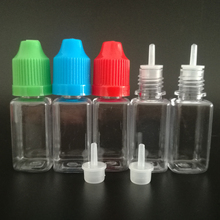 200pcs 10ml Clear Square Shape Refillabl Bottle PET Empty Plastic Dropper Vials For E Liquid Nail Polish With Childproof Caps 2024 - buy cheap