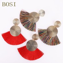 Tassel Earrings Red Bohemian 2019 Luxury Long Women Earring jewelry Statement Handmade Geometric Fringe Fashion Big Wedding New 2024 - buy cheap