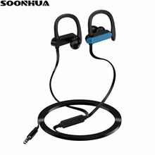 SOONHUA Ear Hook Type Earphone 3.5mm Stereo Bass Sports Stereo Wired Headset With Microphone for Huawei Xiaomi 2024 - buy cheap