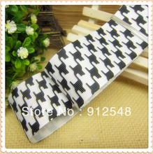 1-1/2''(38mm) free shipping Black and white Plaid grosgrain ribbon,XMMD37 2024 - buy cheap