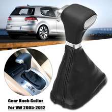 Automatic Gear Shift Knob Gaiter Boot Cover Shifter Lever Knob For VW Tiguan 2005-2012 Black PU Leather Gear Knob Gaitor 2024 - buy cheap