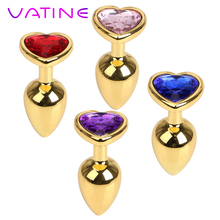 VATINE Butt Plug Jewelry Crystal Female Masturbation Anal Plug Heart Shaped Sex Toys For Woman Men Gay Prostate Massager 2024 - buy cheap