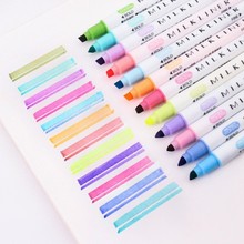 Multicolour Single/Double-end Highlighter Pen Pastel Liquid Marker Fluorescent Highlighters Watercolor Drawing Pen School 04428 2024 - buy cheap
