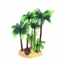 Palmeira de coco de plástico 14cm, miniatura para artesanato com plantas e bonsai, micro paisagem, decoração para diy 2024 - compre barato