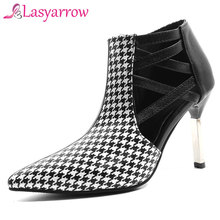 Lasyarrow High Stiletto Heels Ankle Boots 2019 Spring Autumn Women Sexy Pointy Toe Sexy Summer Cutouts Ladies Pumps For Party 2024 - buy cheap