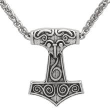 men norse viking amulet thor's hammer Mjolnir raven head Pendant necklace 2024 - buy cheap