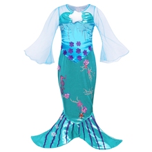 AmzBarley/платье для девочек; костюм Русалочки принцессы Ариэль; костюм морской лошади; одежда для костюмированной вечеринки; одежда для дня рождения и Хэллоуина 2024 - купить недорого